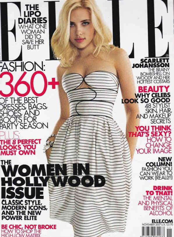 ELLE USA magazine side cover  November 2007