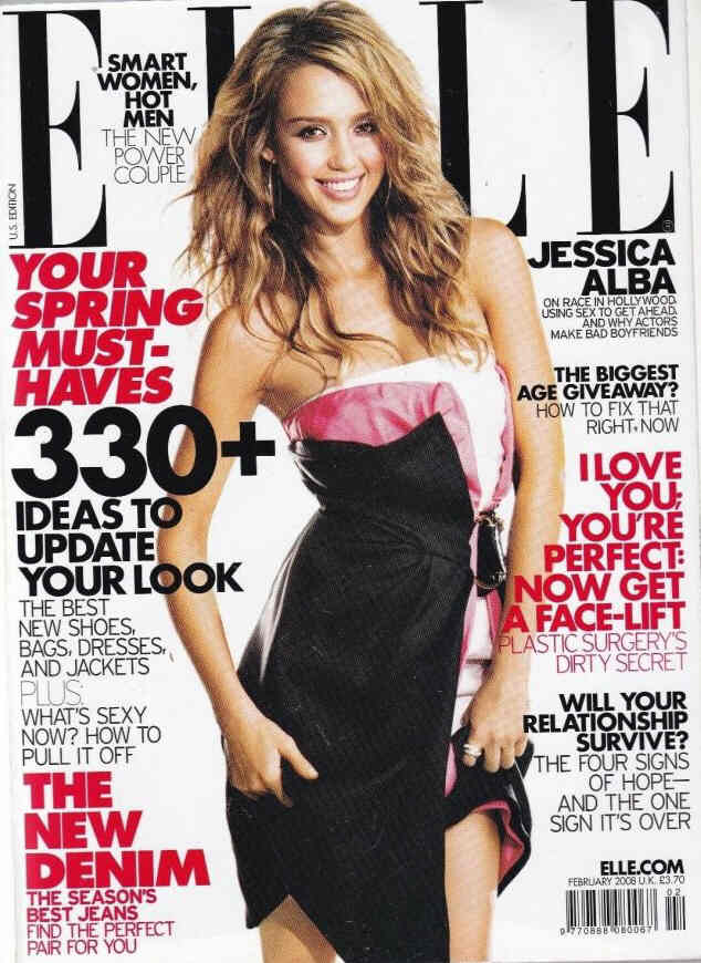 ELLE USA magazine side cover  February 2008