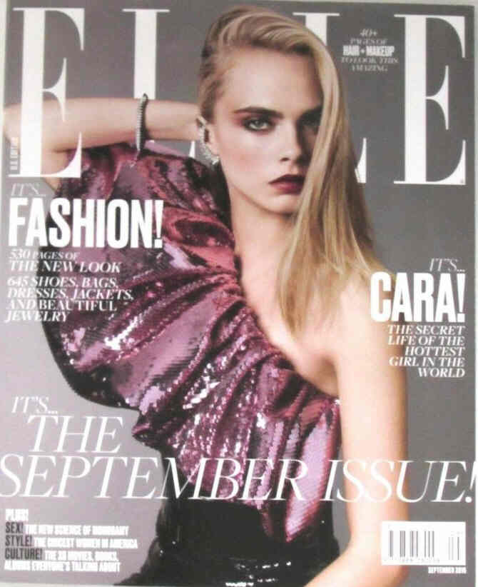 ELLE USA magazine side cover  September 2016