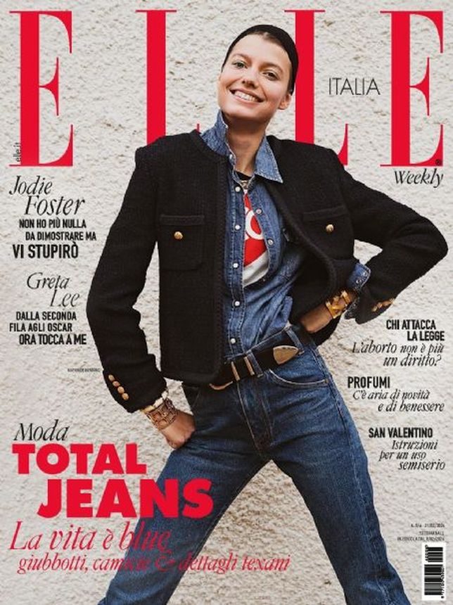 ELLE ITALY magazine side cover 8 February 2024