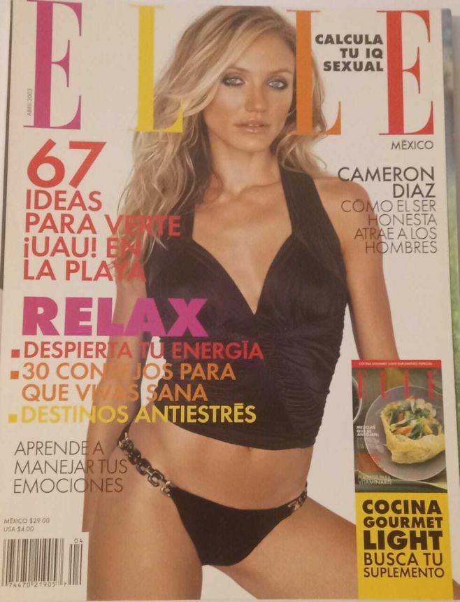 ELLE MEXICO magazine side cover  April 2003
