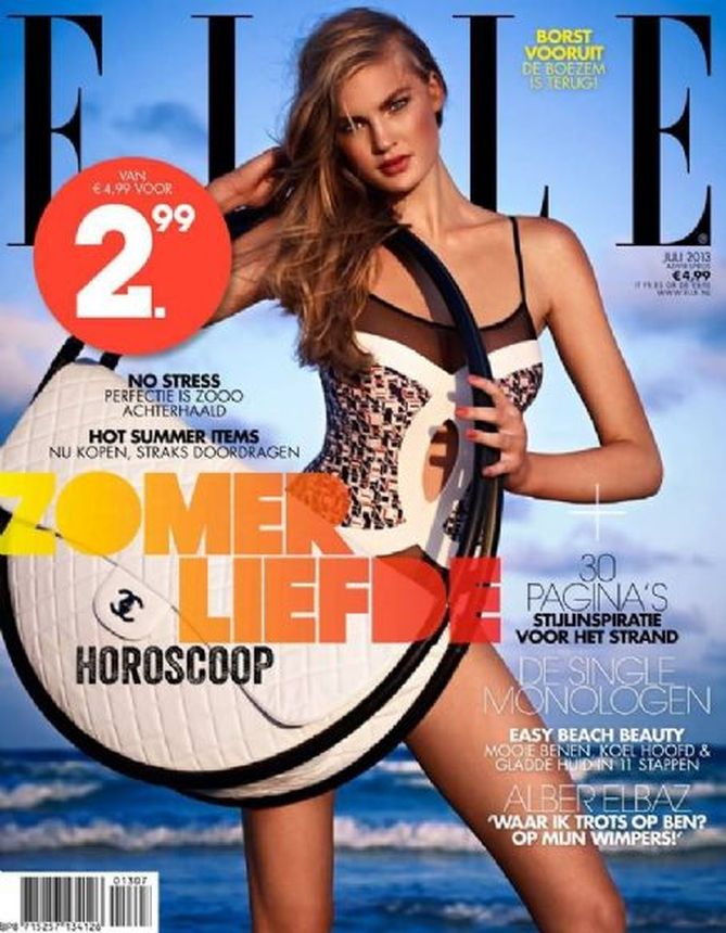 ELLE NETHERLANDS magazine side cover  July 2013