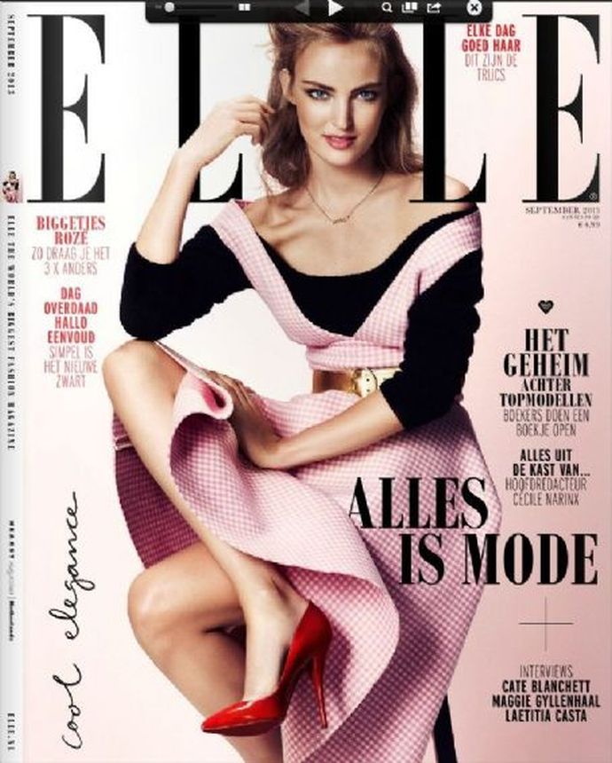 ELLE NETHERLANDS magazine side cover  September 2013