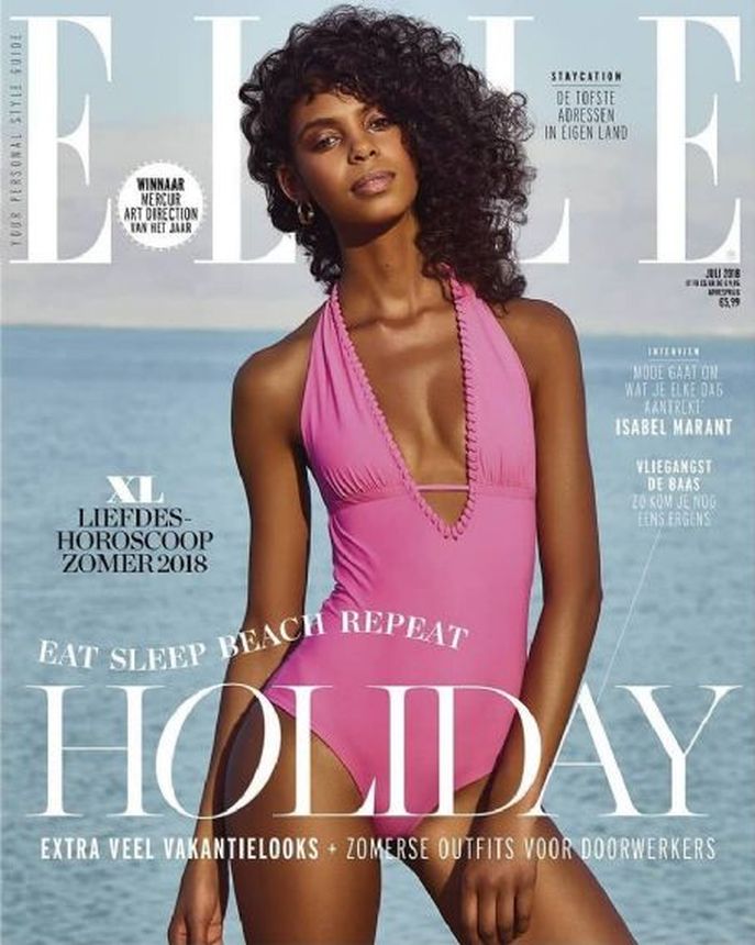 ELLE NETHERLANDS magazine side cover  July 2018