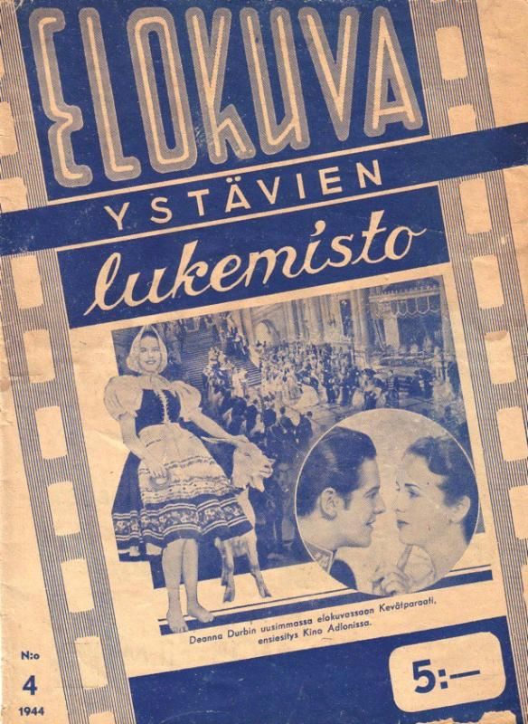 ELOKUVA YSTAVIEN LUKEMISTO magazine side cover Issue 4  1944