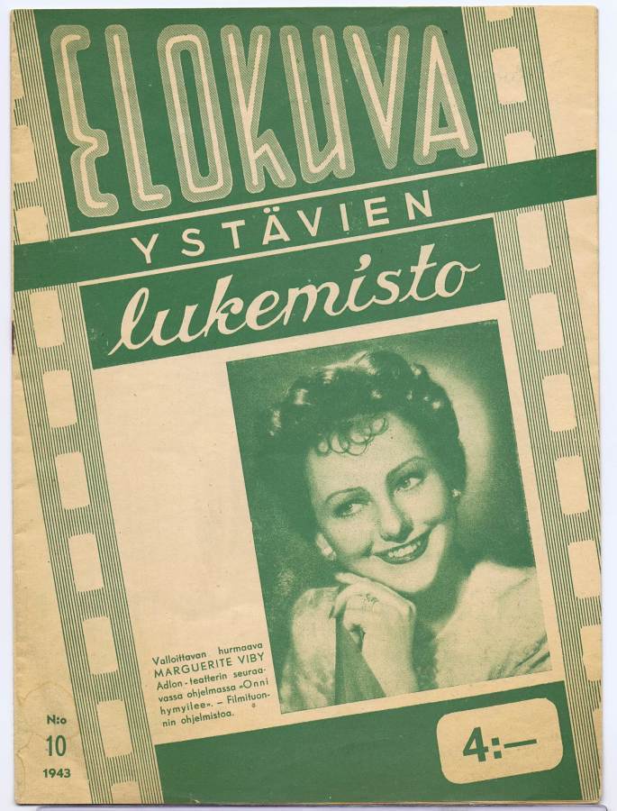 ELOKUVA YSTAVIEN LUKEMISTO magazine side cover Issue 10   1943