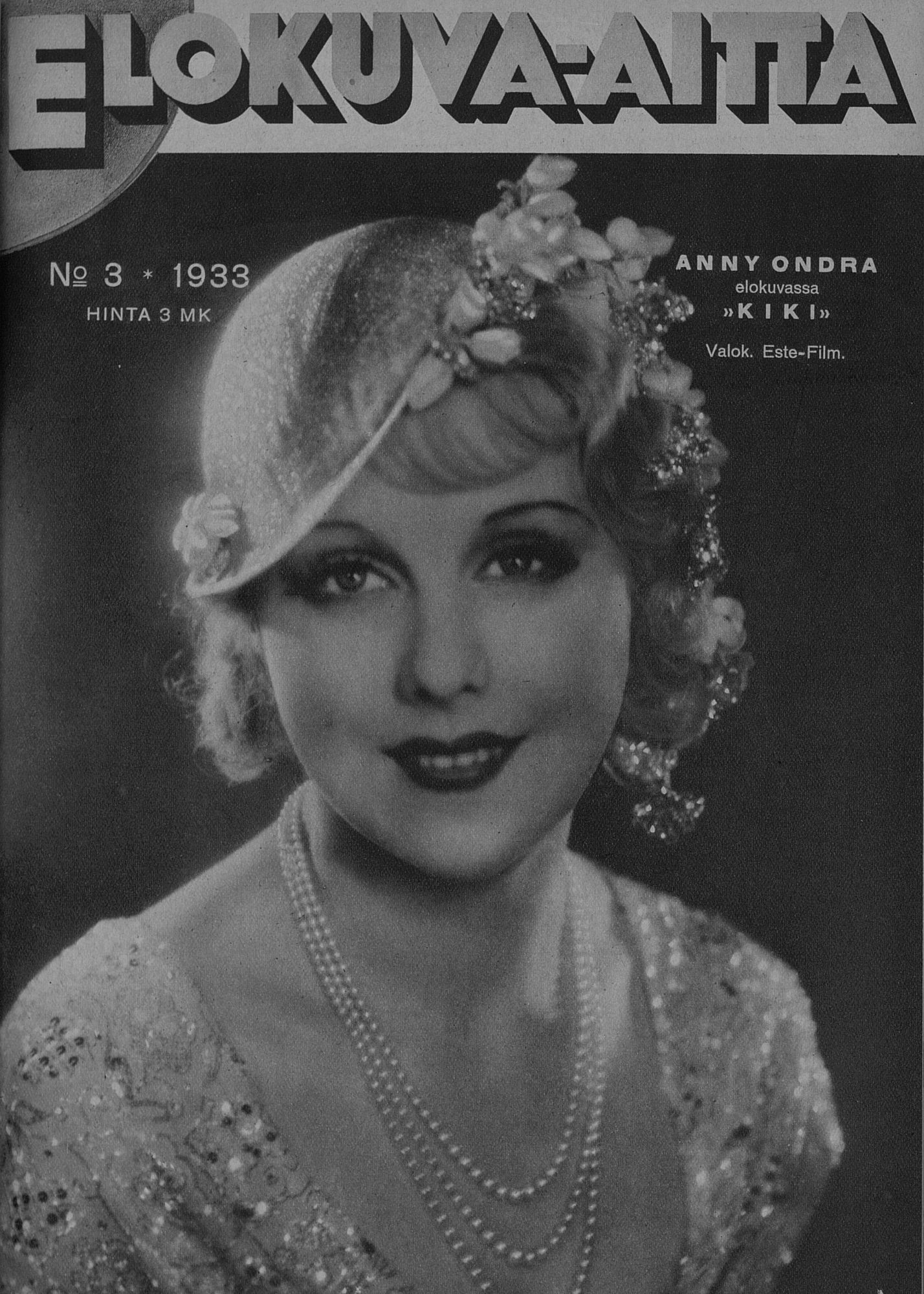ELOKUVA-AITTA magazine side cover Issue 3 1 February 1933