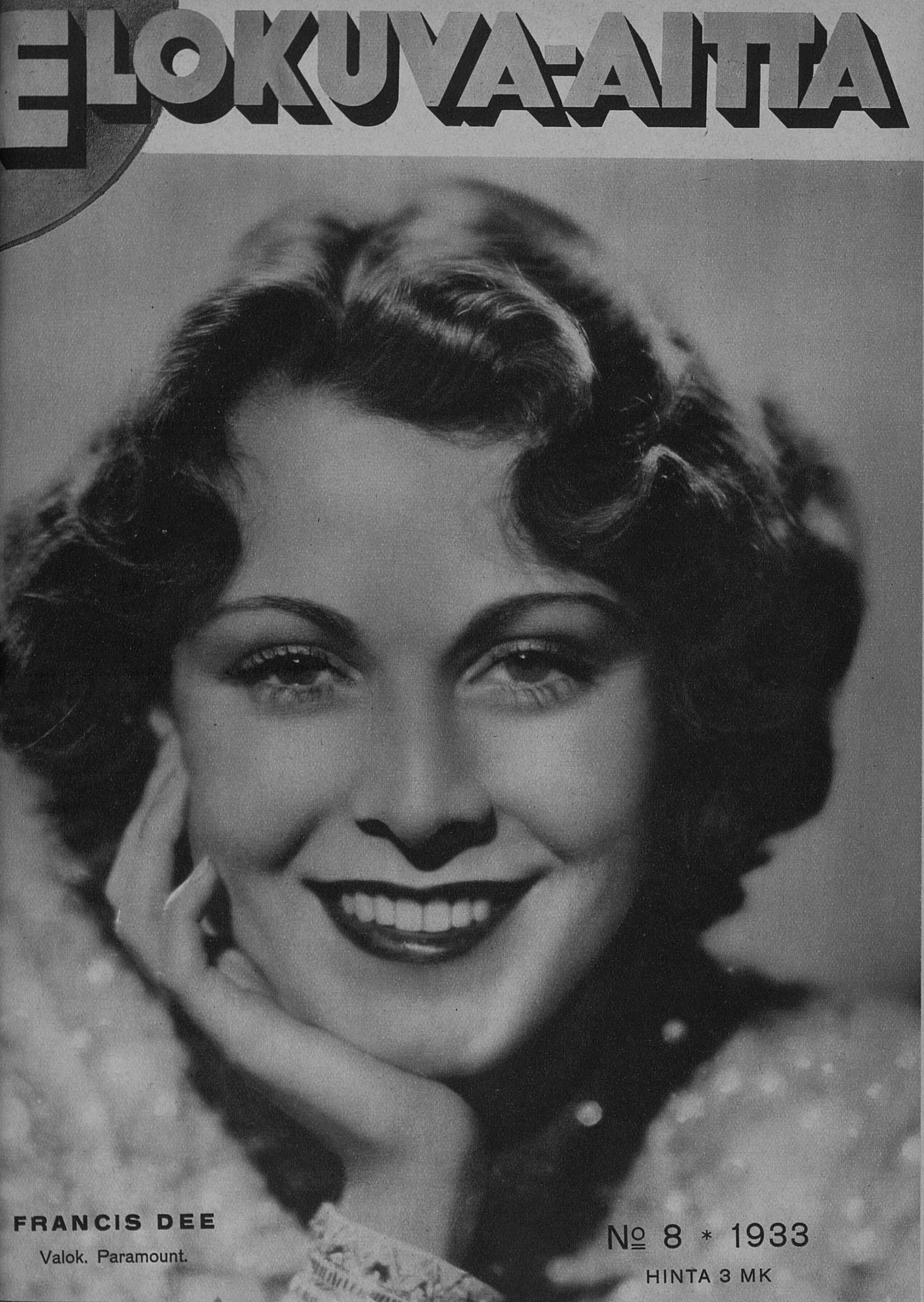 ELOKUVA-AITTA magazine side cover Issue 8 15 April 1933