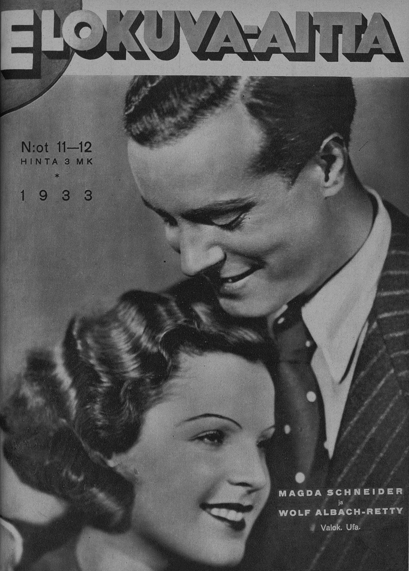 ELOKUVA-AITTA magazine side cover Issue 11-12 1 June 1933