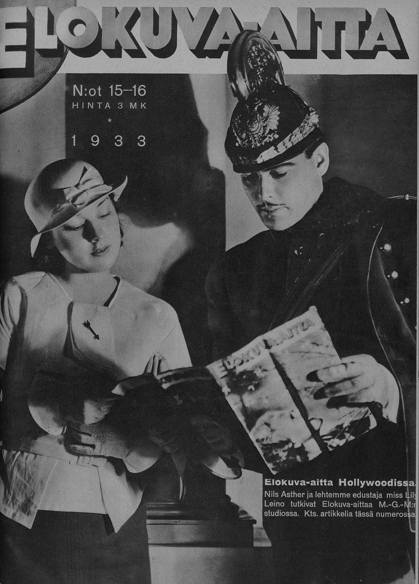 ELOKUVA-AITTA magazine side cover Issue 15-16 1 August 1933