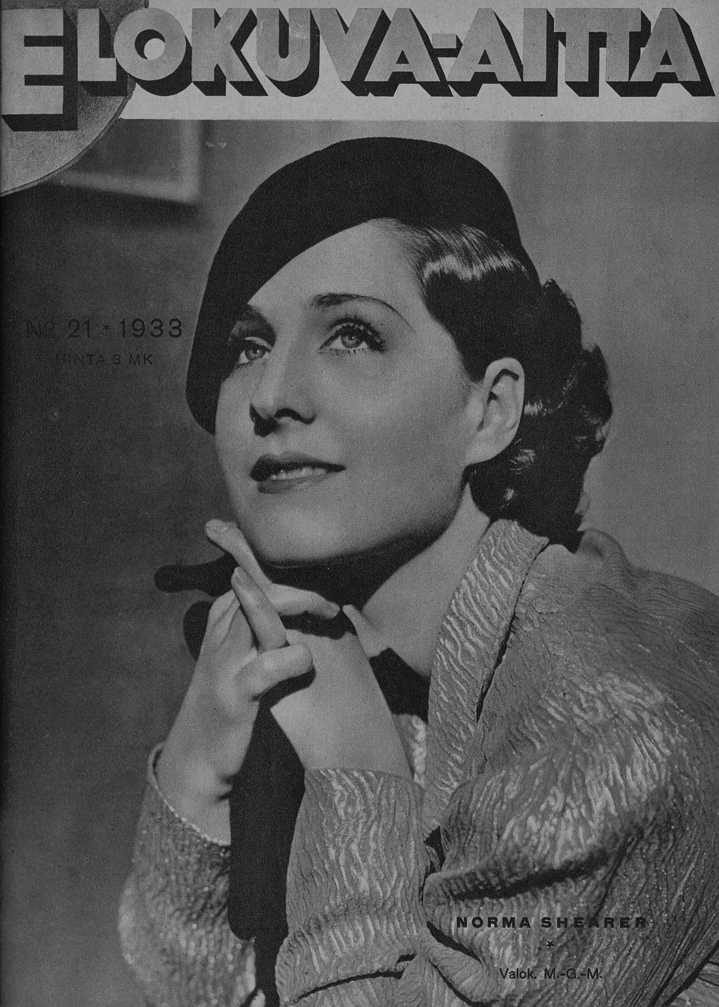 ELOKUVA-AITTA magazine side cover Issue 21 1 November 1933