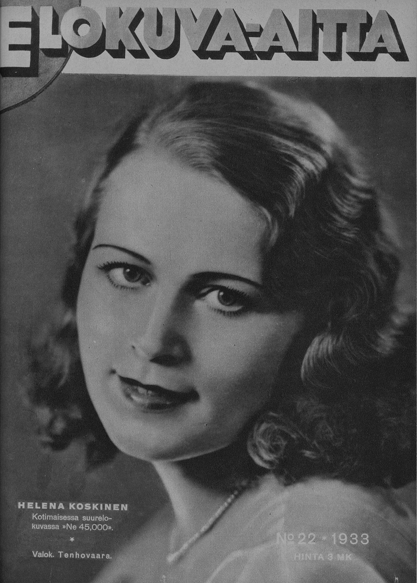 ELOKUVA-AITTA magazine side cover Issue 22 15 November 1933