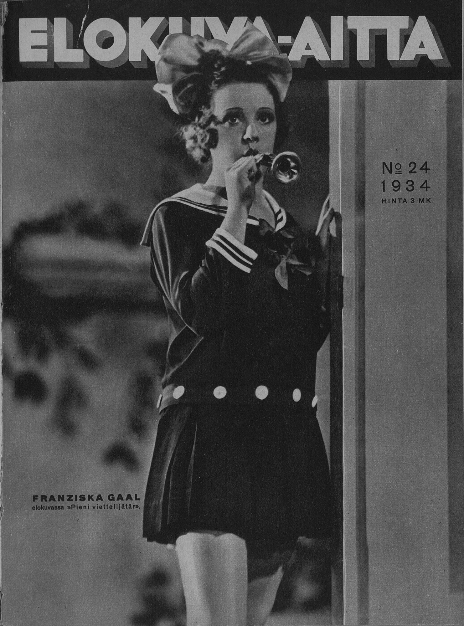 ELOKUVA-AITTA magazine side cover Issue 24 15 December 1934
