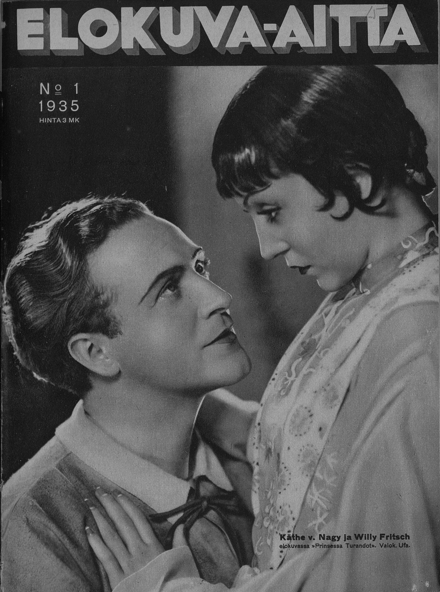 ELOKUVA-AITTA magazine side cover Issue 1 1 January 1935