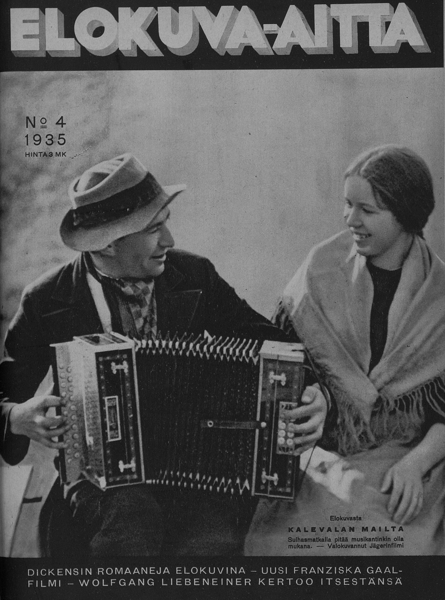 ELOKUVA-AITTA magazine side cover Issue 4 15 February 1935