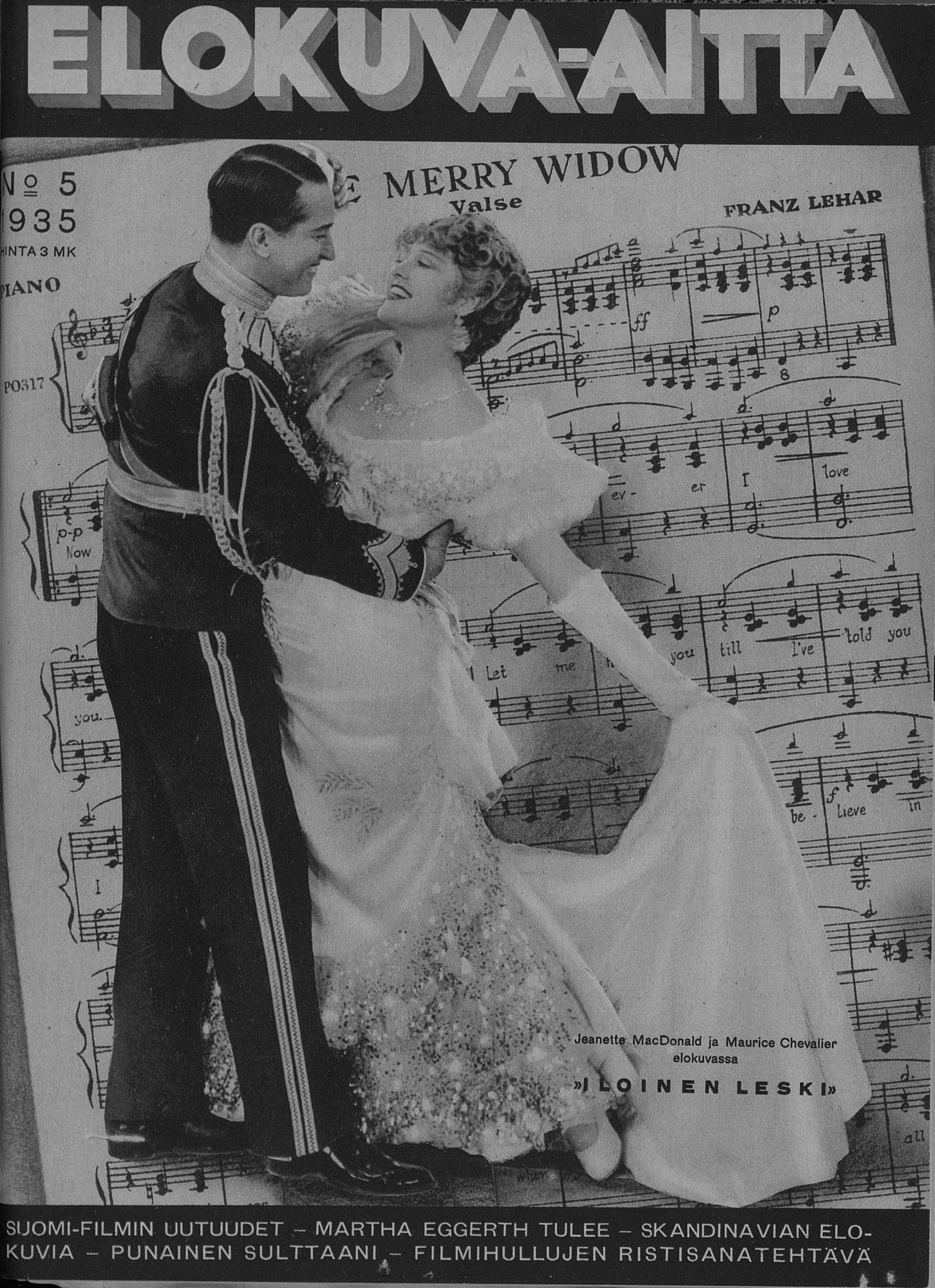 ELOKUVA-AITTA magazine side cover Issue 5 1 March 1935