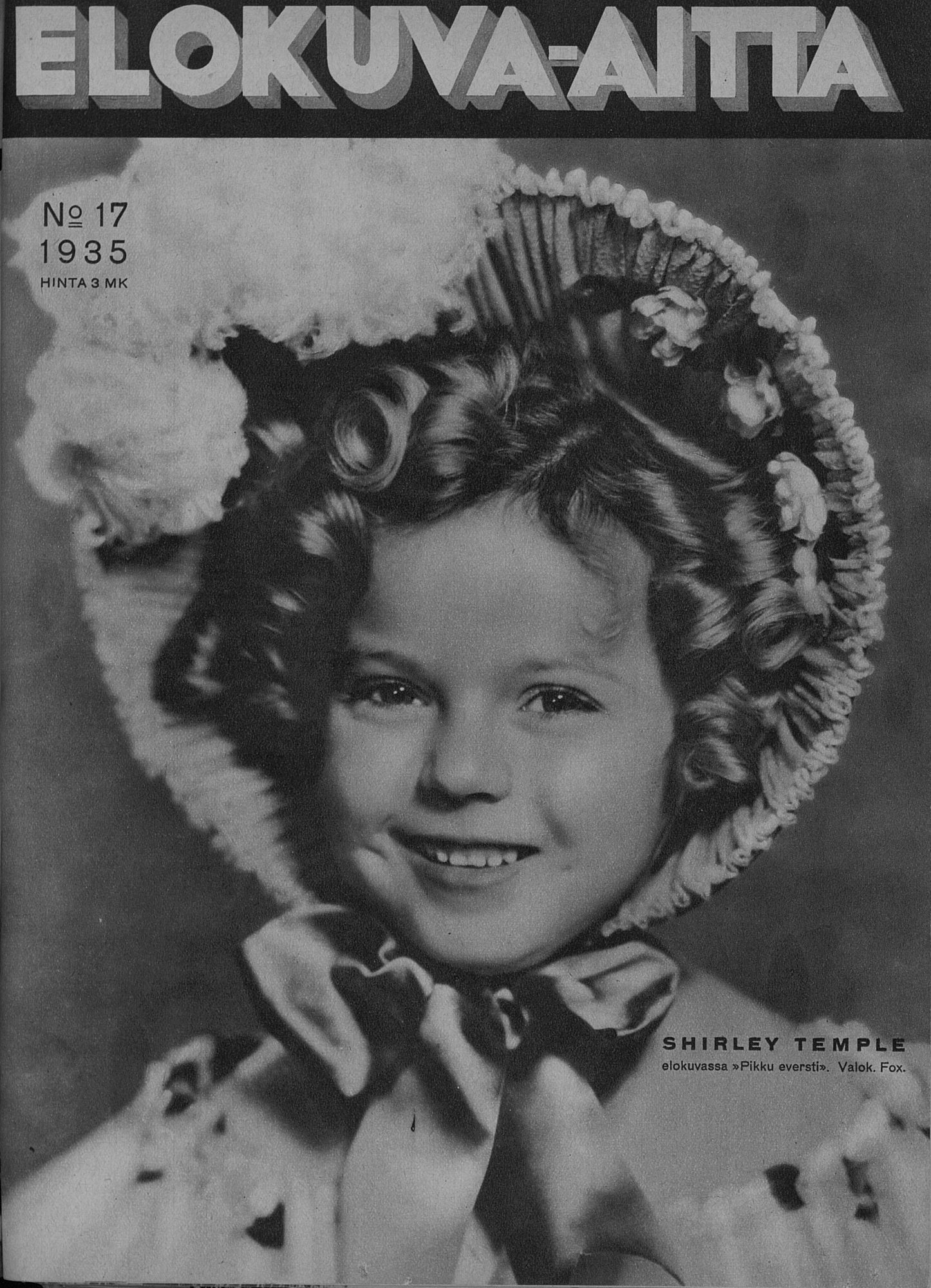 ELOKUVA-AITTA magazine side cover Issue 17 1 September 1935