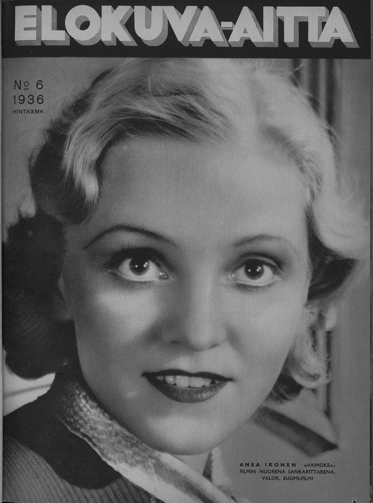 ELOKUVA-AITTA magazine side cover Issue 6 15 March 1936