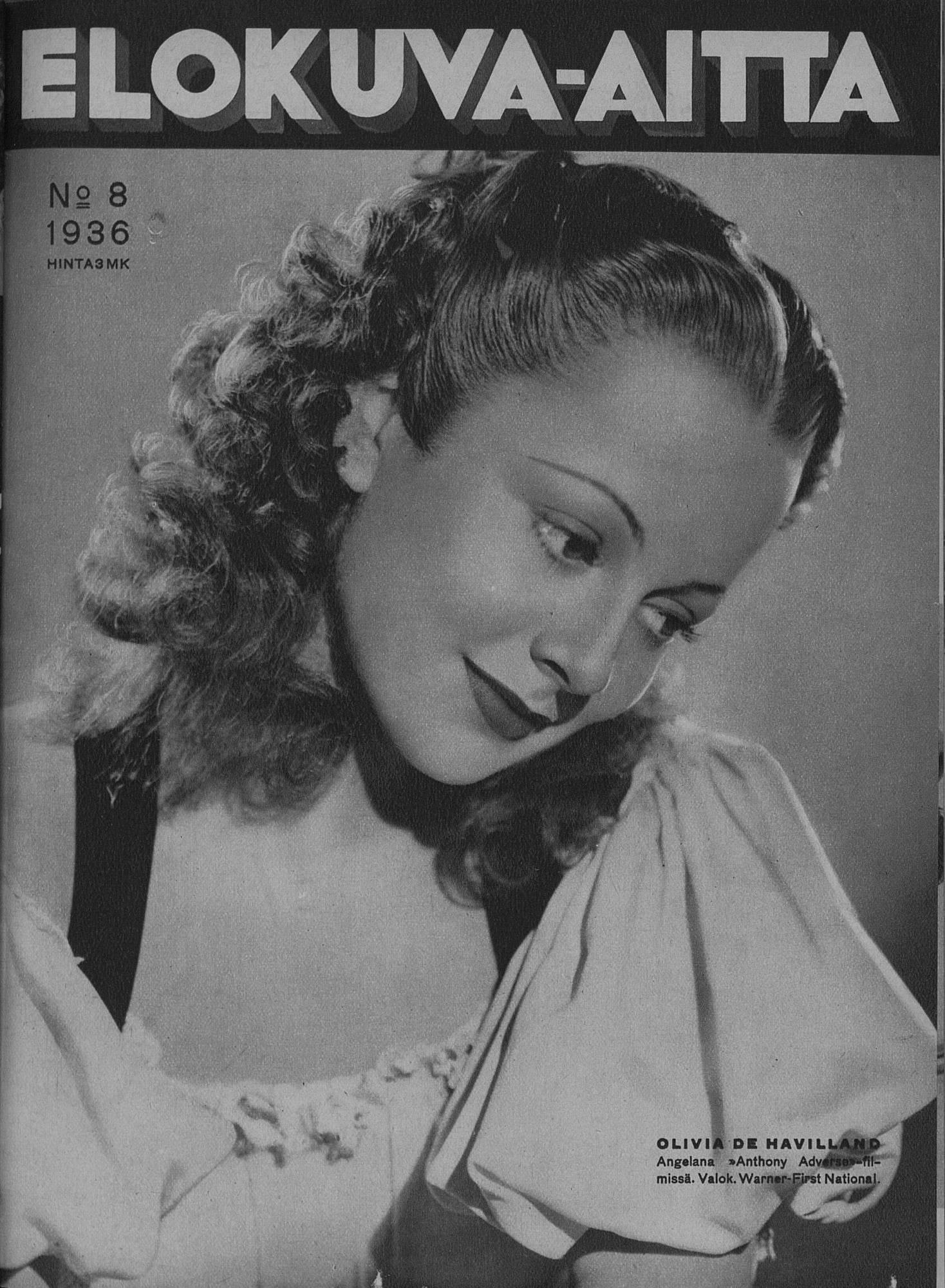 ELOKUVA-AITTA magazine side cover Issue 8 15 April 1936