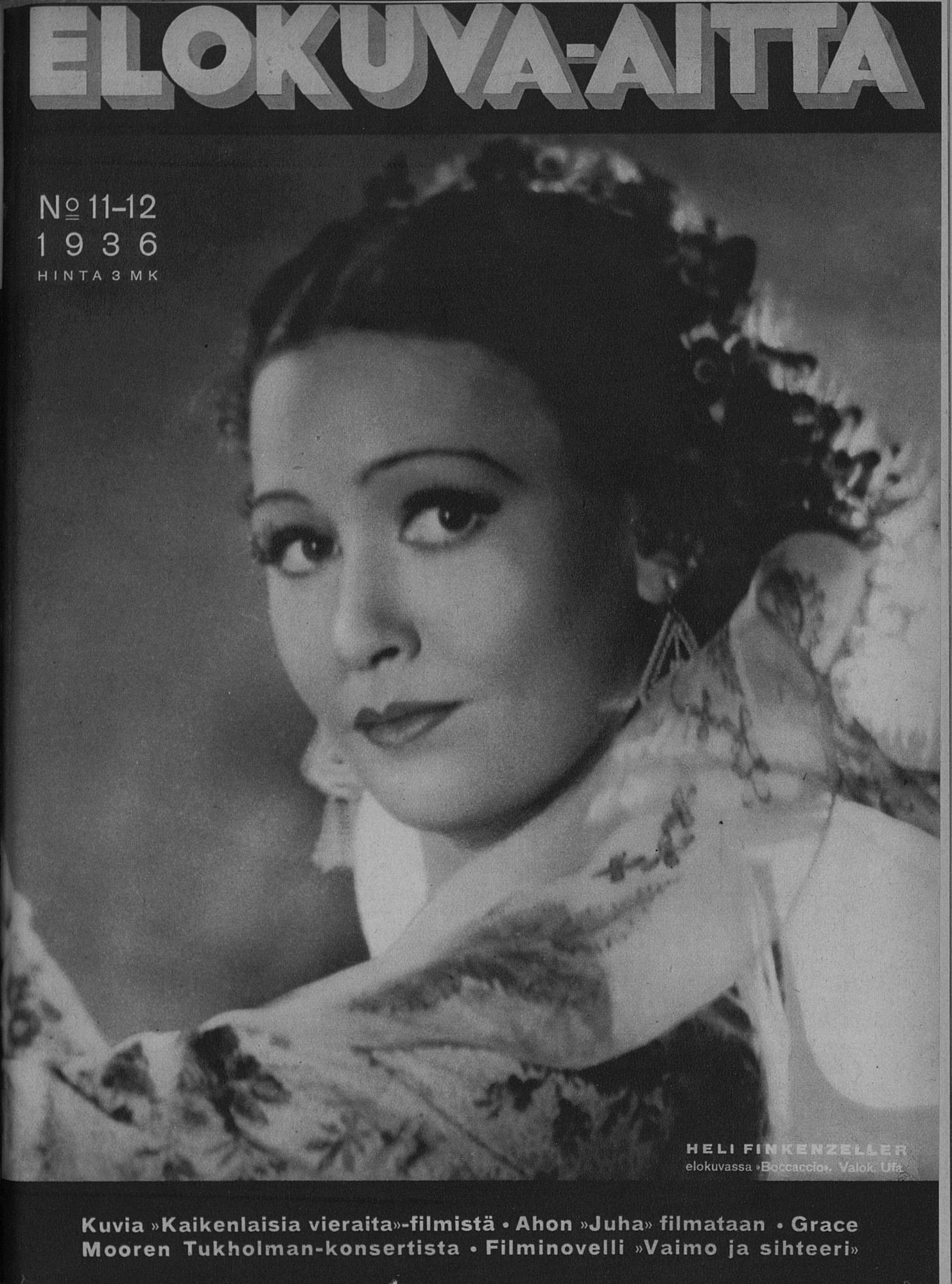 ELOKUVA-AITTA magazine side cover Issue 11-12 15 June 1936