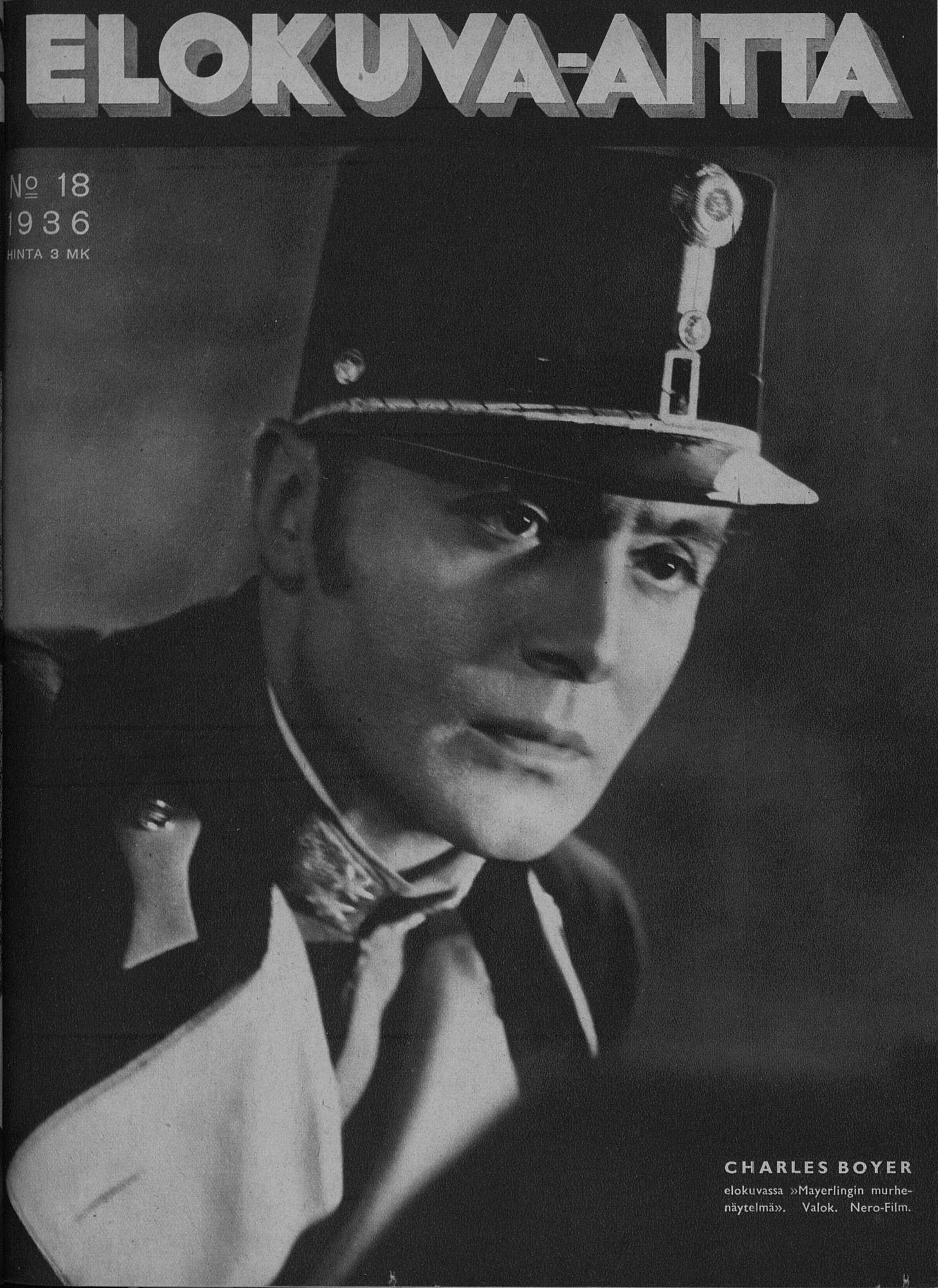 ELOKUVA-AITTA magazine side cover Issue 18 15 September 1936