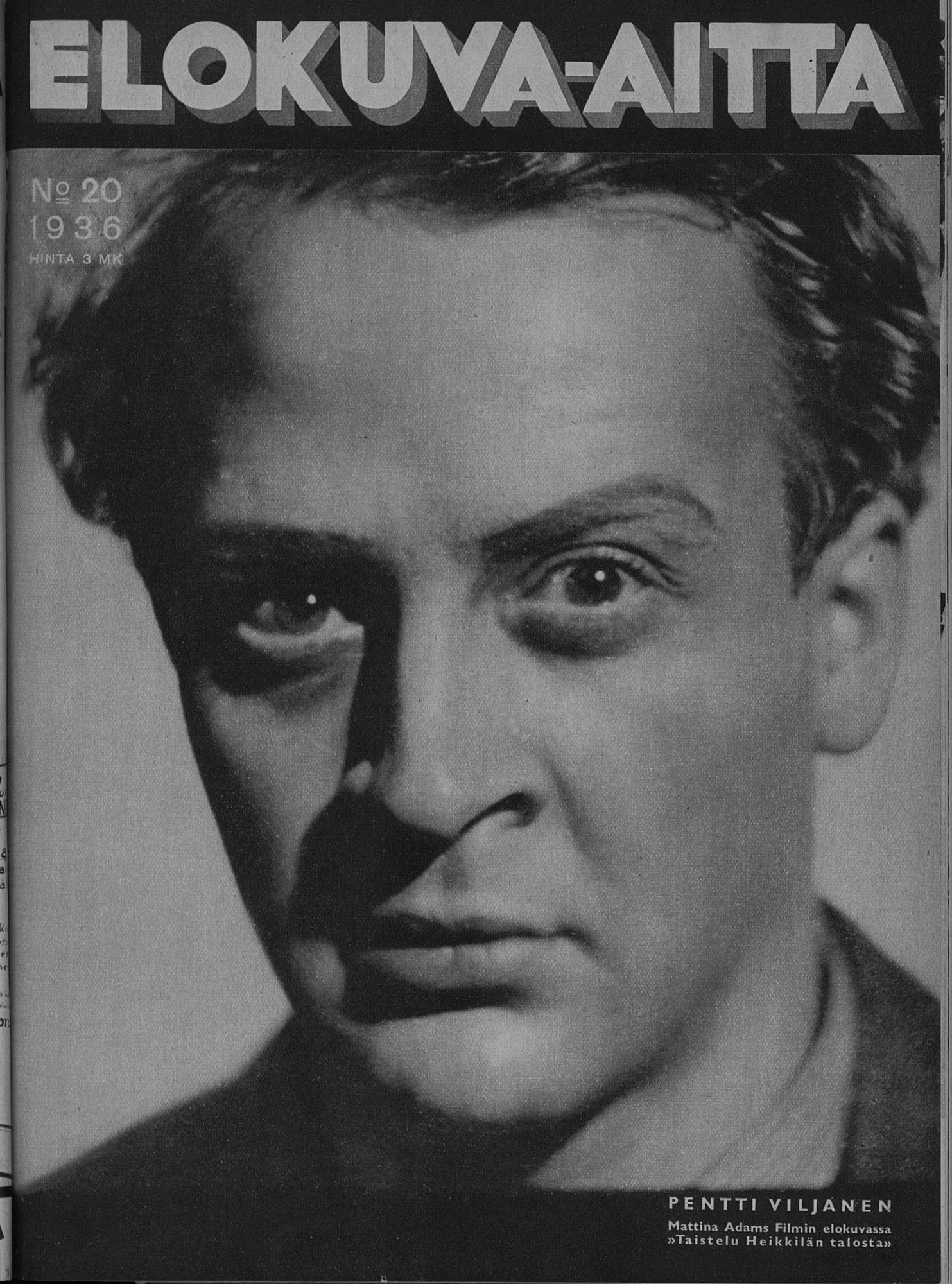 ELOKUVA-AITTA magazine side cover Issue 20 15 October 1936