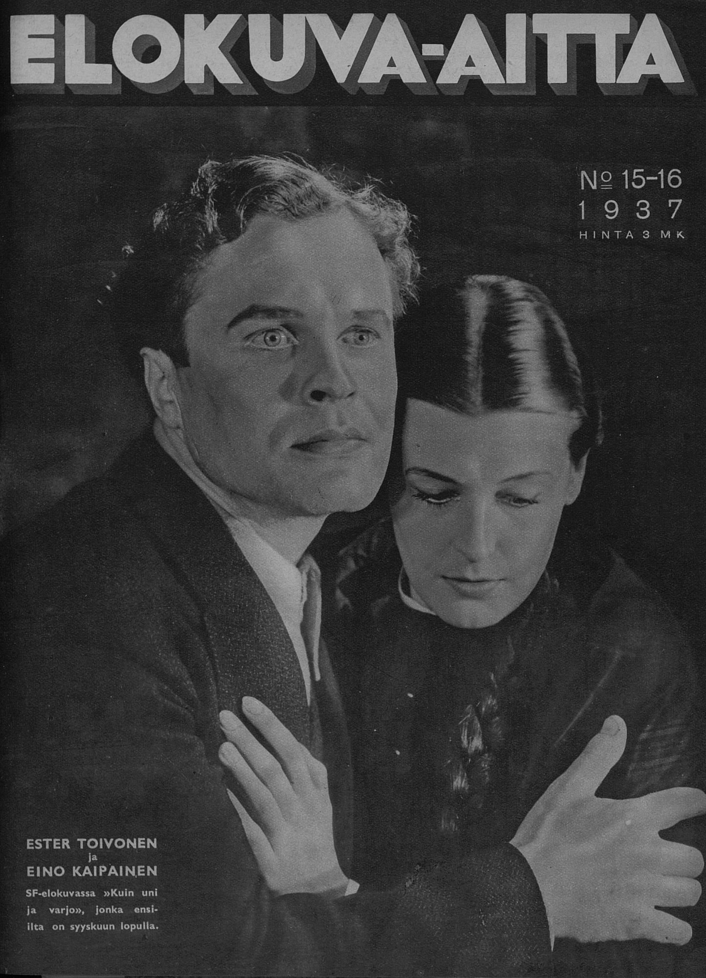ELOKUVA-AITTA magazine side cover Issue 15-16 15 August 1937