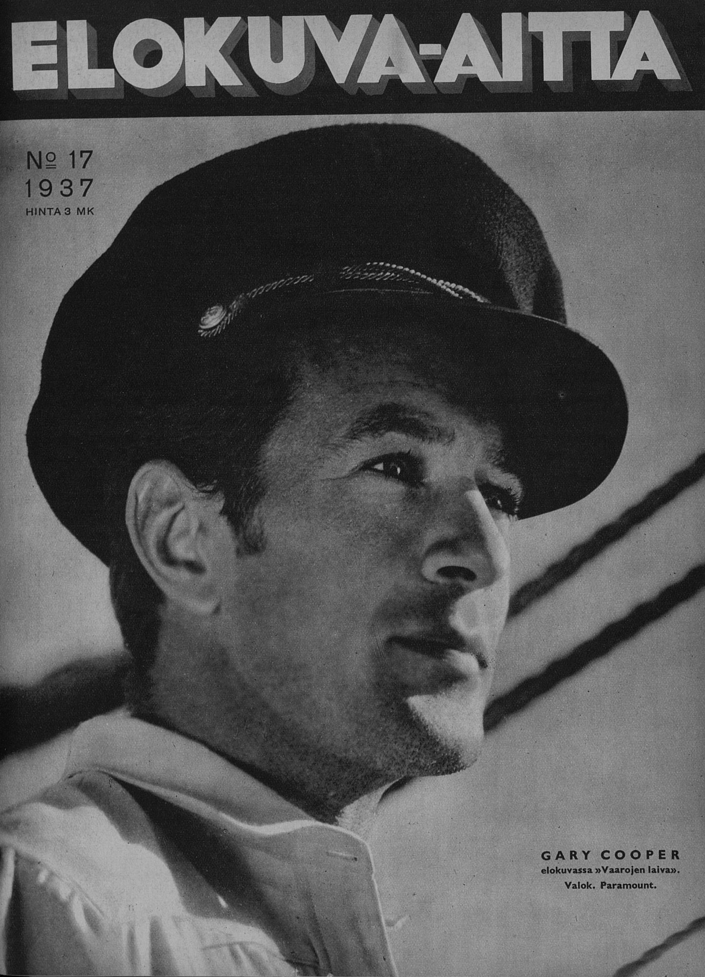 ELOKUVA-AITTA magazine side cover Issue 17 1 September 1937