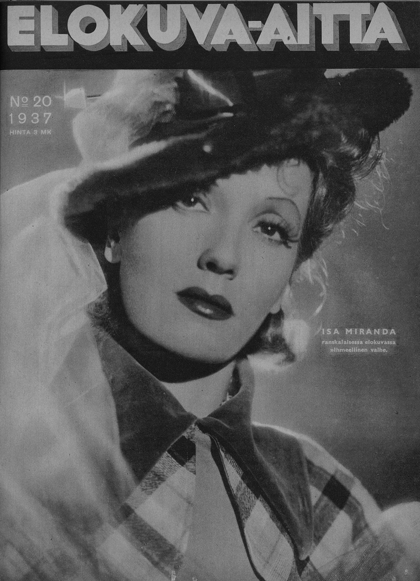 ELOKUVA-AITTA magazine side cover Issue 20 15 October 1937