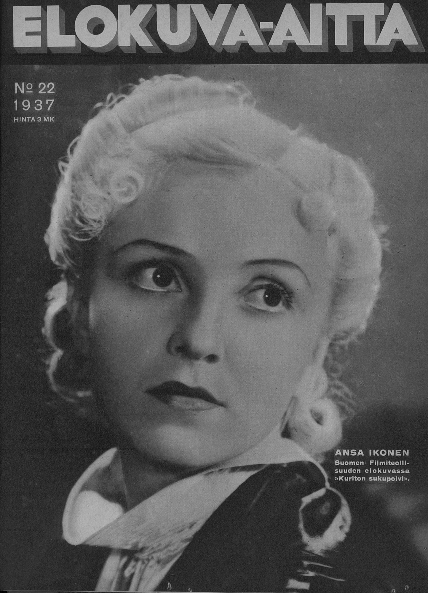 ELOKUVA-AITTA magazine side cover Issue 22 15 November 1937