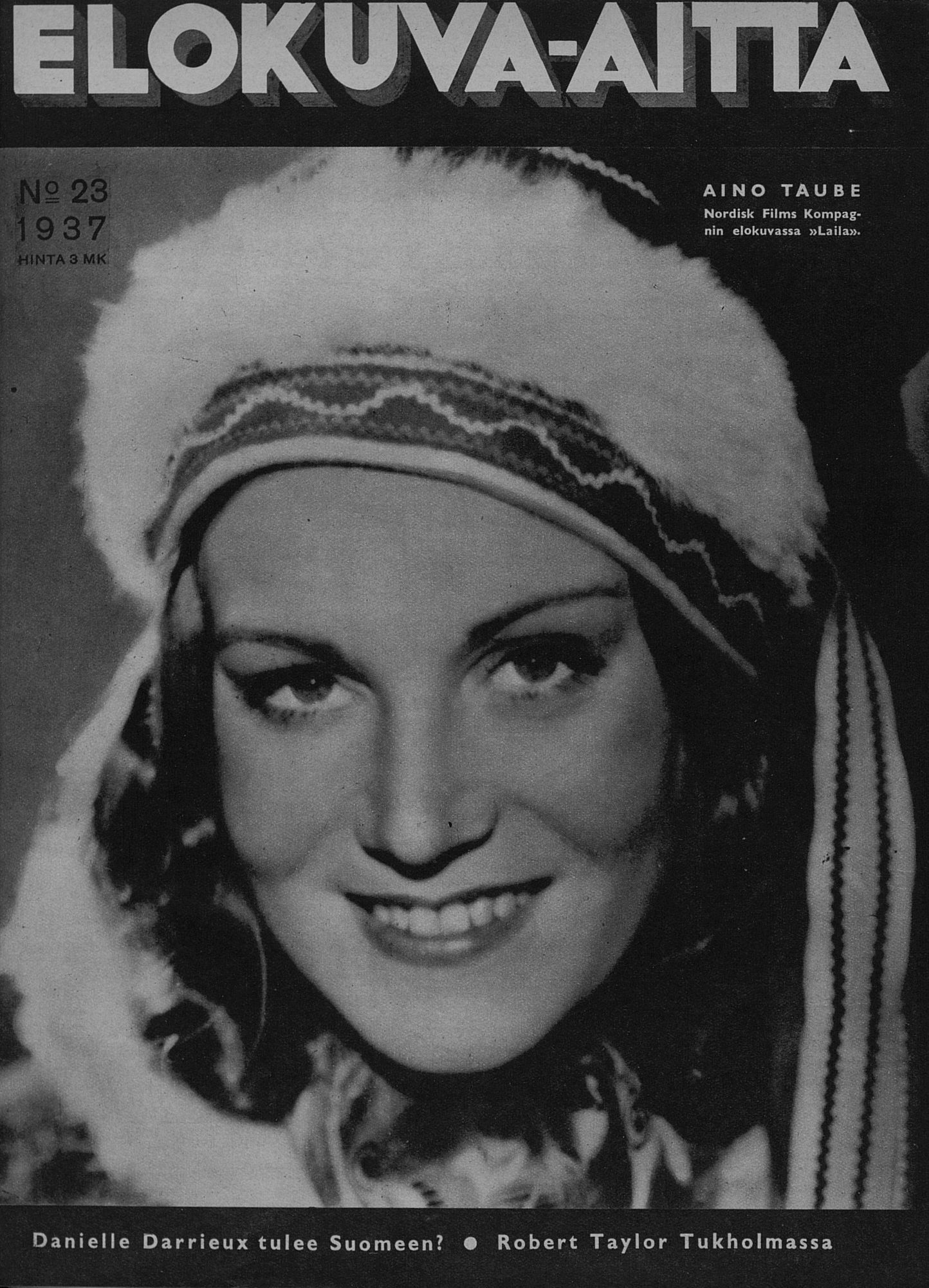ELOKUVA-AITTA magazine side cover Issue 23 1 December 1937