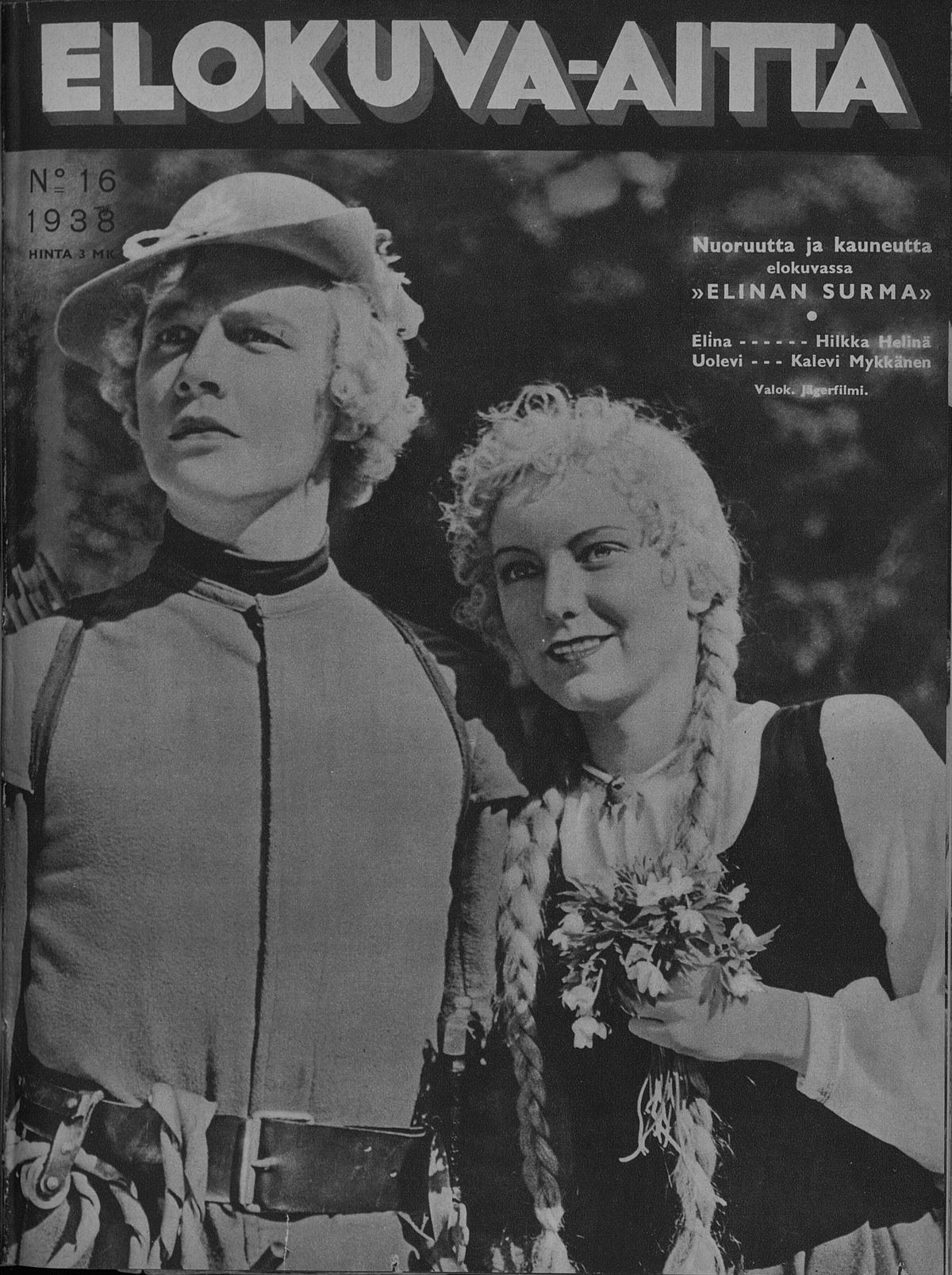 ELOKUVA-AITTA magazine side cover Issue 16 15 August 1938