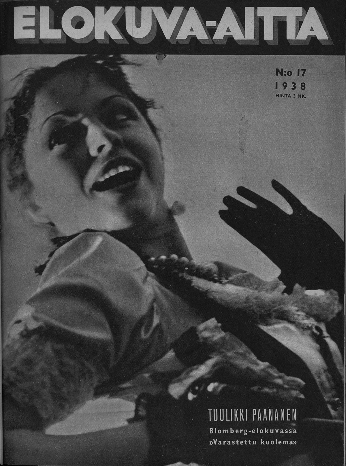 ELOKUVA-AITTA magazine side cover Issue 17 1 September 1938