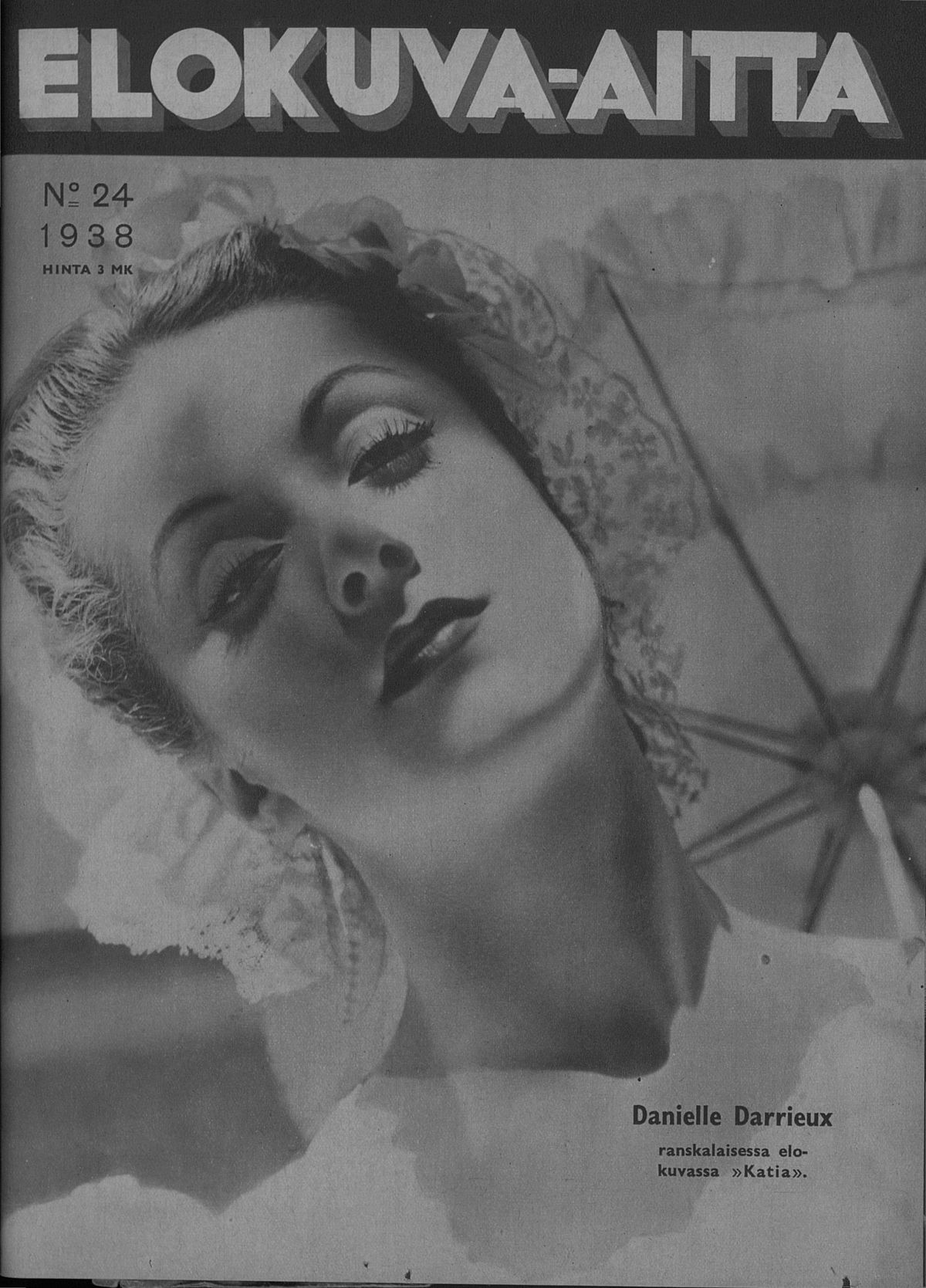 ELOKUVA-AITTA magazine side cover Issue 24 15 December 1938