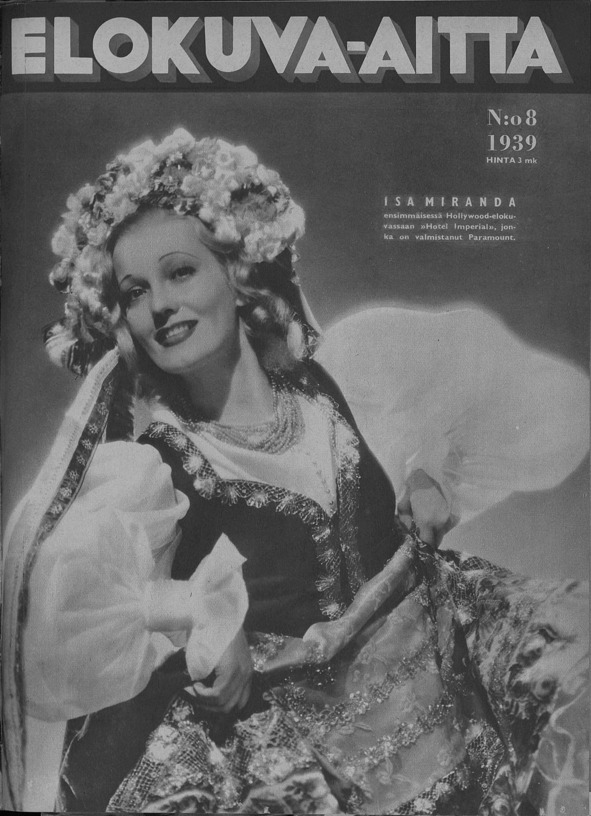 ELOKUVA-AITTA magazine side cover Issue 8 19 April 1939
