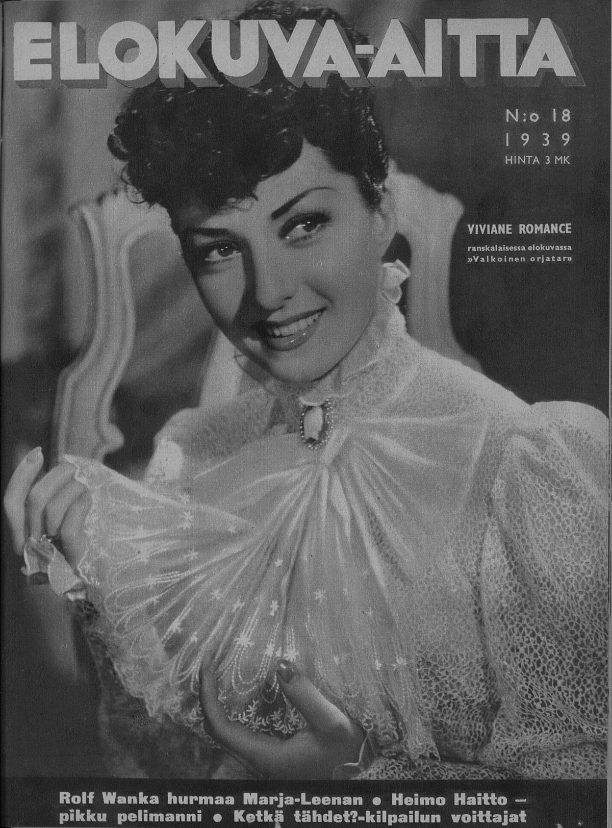 ELOKUVA-AITTA magazine side cover Issue 18 20 September 1939