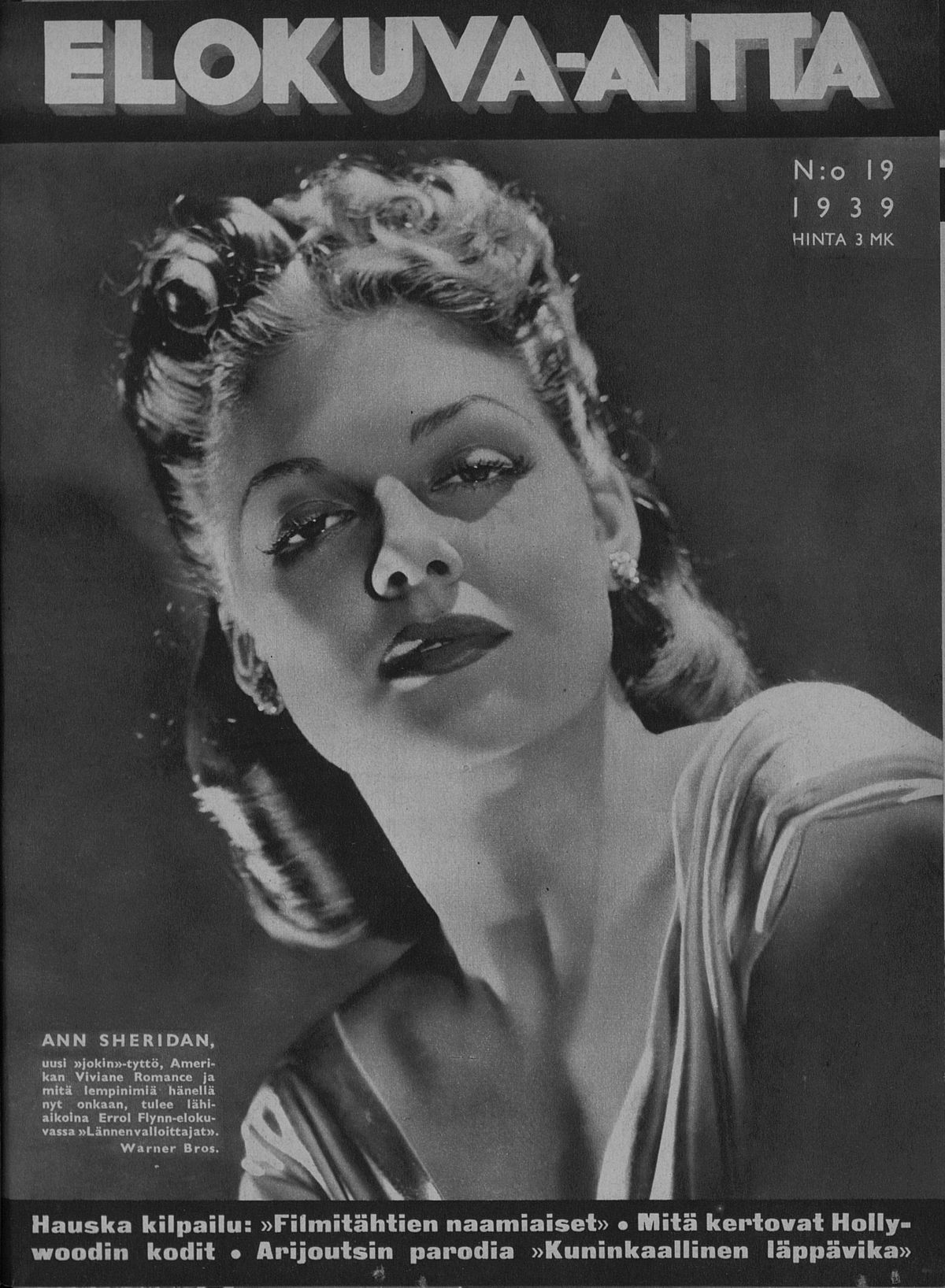 ELOKUVA-AITTA magazine side cover Issue 19 4 October 1939