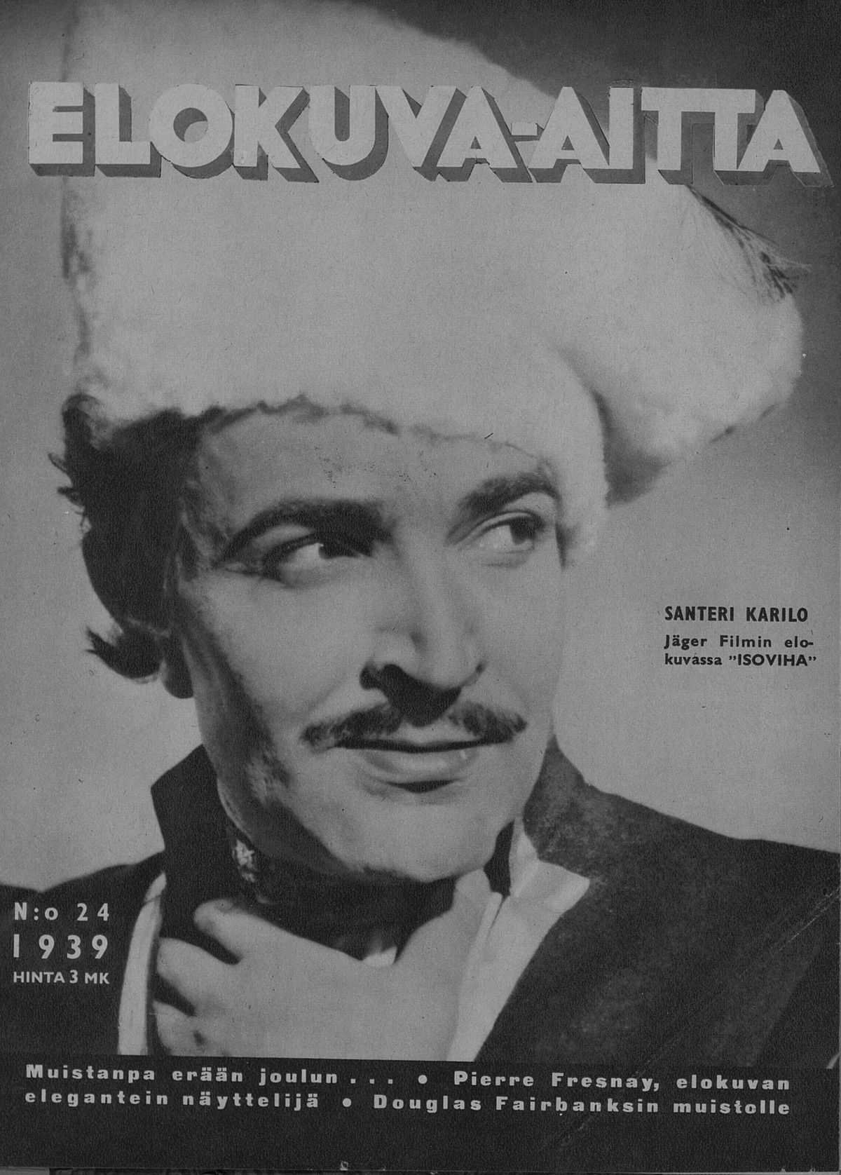ELOKUVA-AITTA magazine side cover Issue 24 20 December 1939