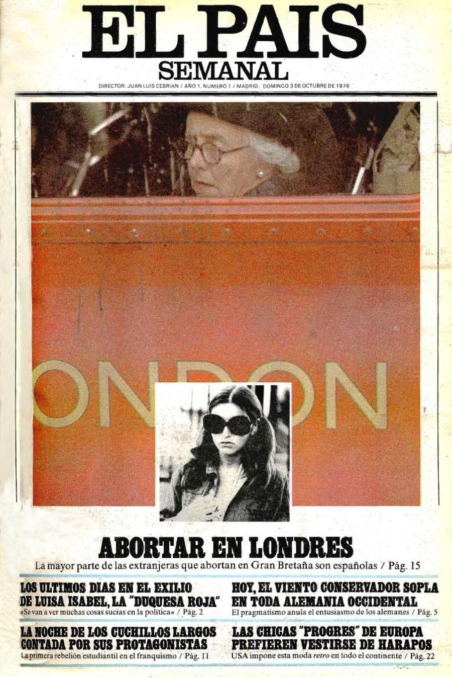 EL PAIS SEMANAL magazine side cover Issue 1 3 October 1976