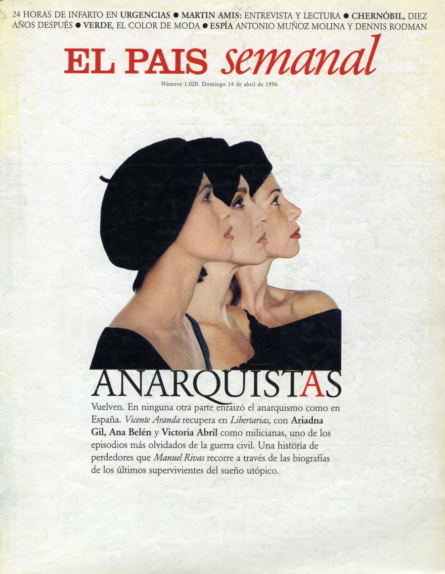 EL PAIS SEMANAL magazine side cover Issue 1020  April 1996