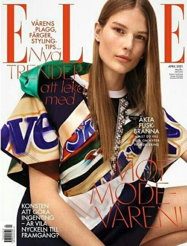 ELLE SWEDEN magazine side cover  April 2021