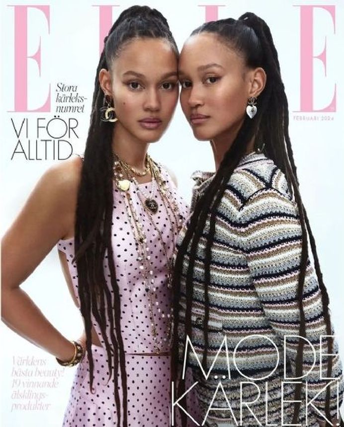 ELLE SWEDEN magazine side cover  February 2024