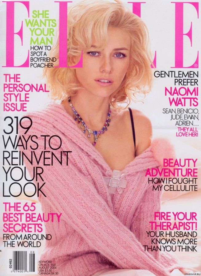ELLE USA magazine side cover  August 2004