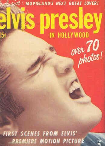 ELVIS PRESLEY IN HOLLYWOOD magazine side cover  1956