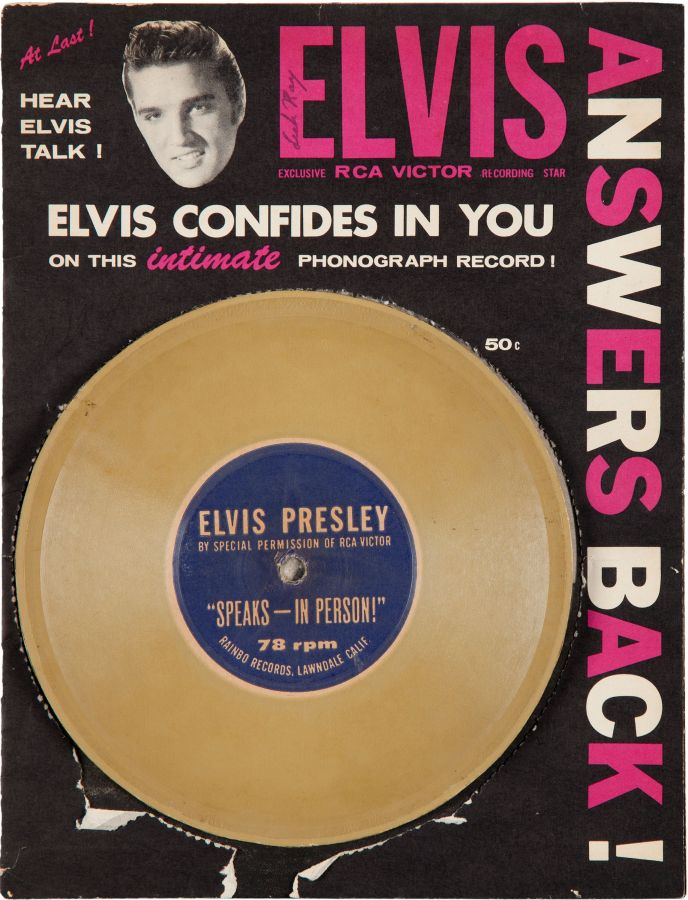 ELVIS ANSWERS BACK magazine side cover  1956
