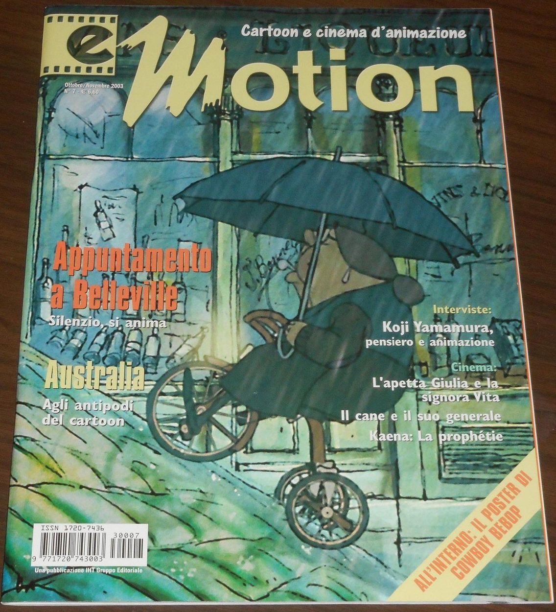 EMOTION magazine side cover Issue 7  October/November 2003