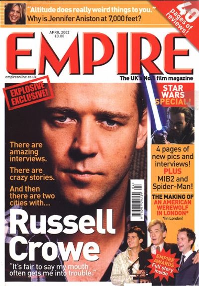 EMPIRE magazine side cover Issue 154 April 2002