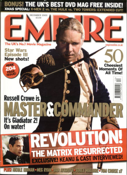 EMPIRE magazine side cover Issue 174 December 2003