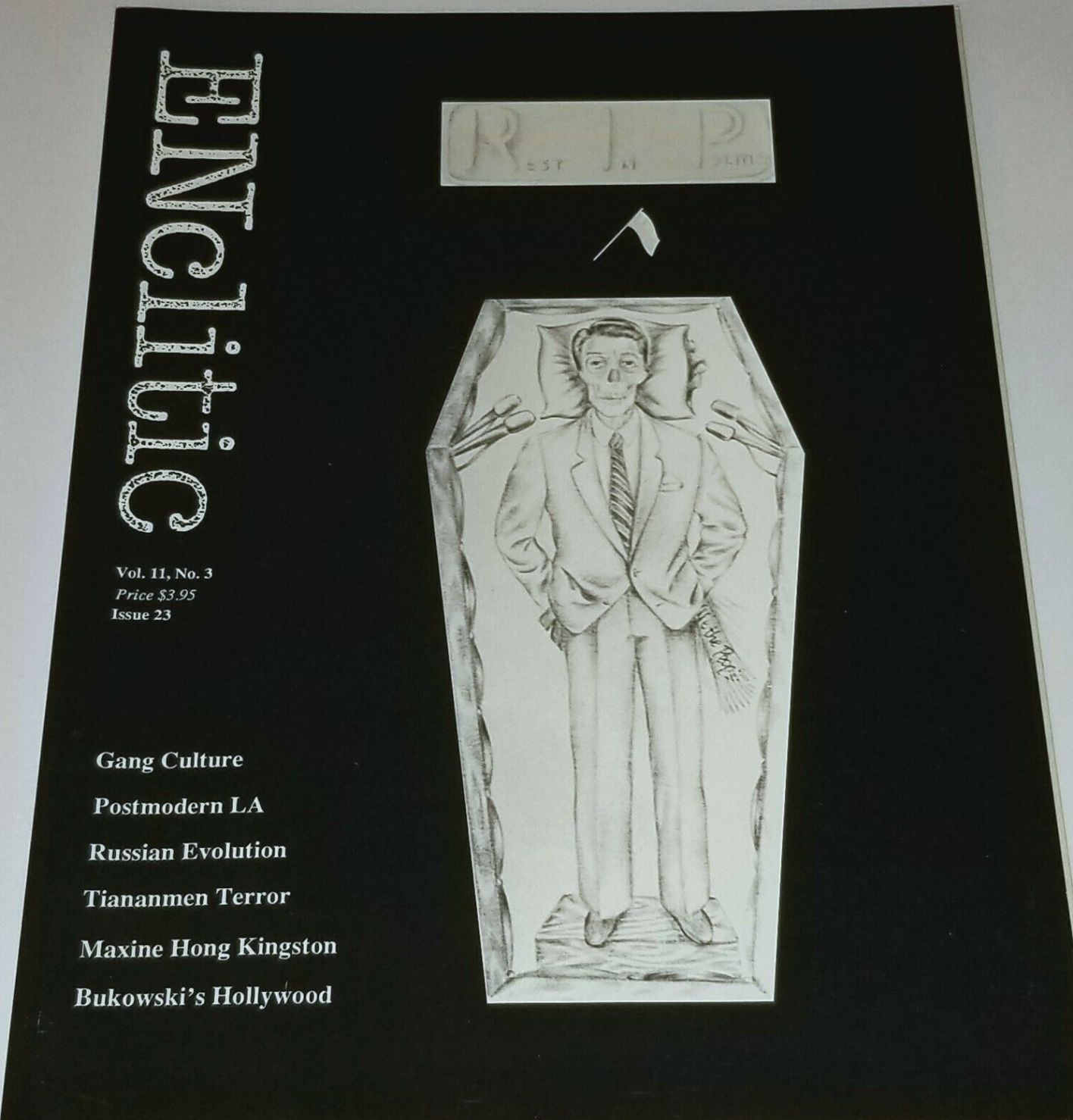ENCLITIC magazine side cover Issue 23  Vol 11 No  3   1987
