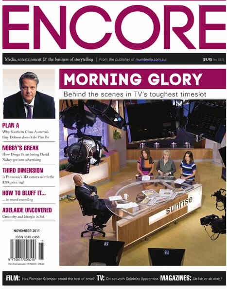 ENCORE magazine side cover  November 2011